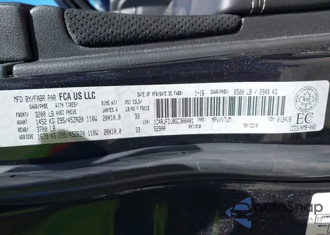 2016 Jeep Grand Cherokee Srt z USA, uszkodzony, nr VIN 1C4RJFDJ8GC306401